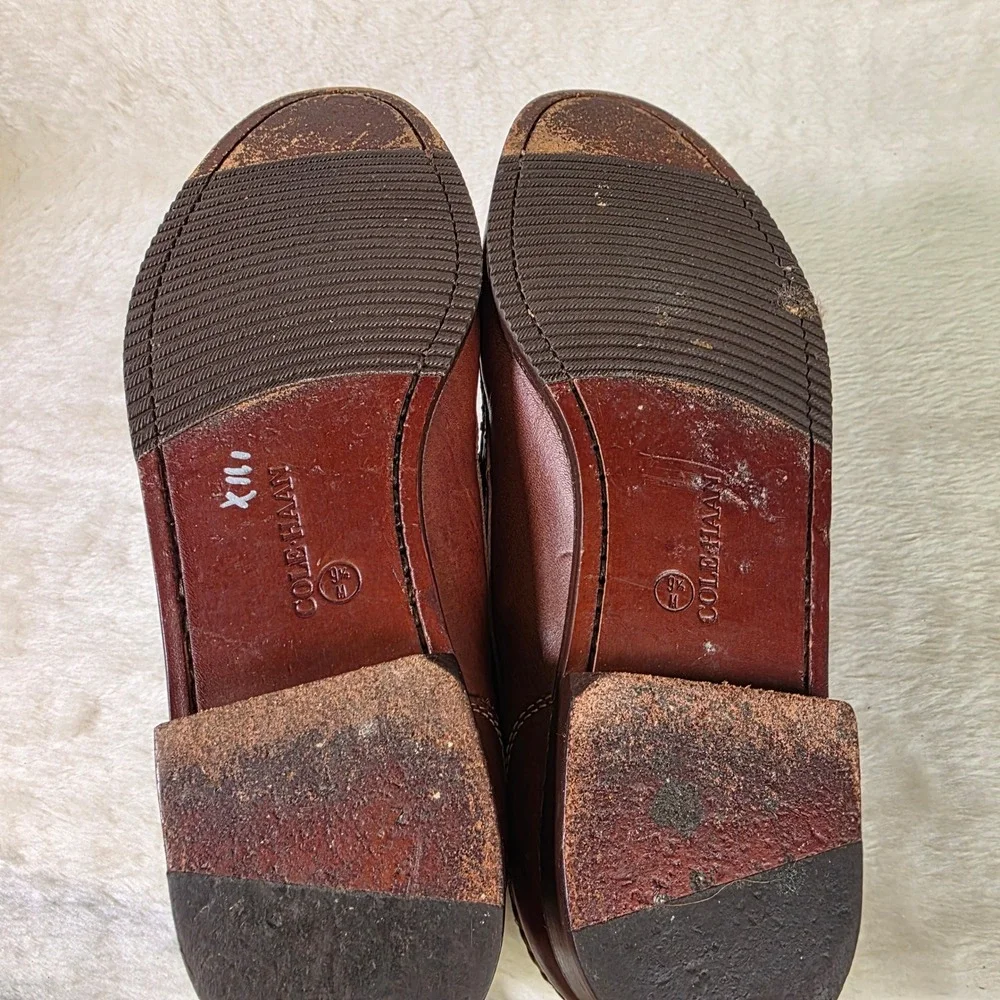 VTG Cole Haan Kiltie Tassel Loafers Brown Leather Handsewn Mens 9.5 M NO WEAR